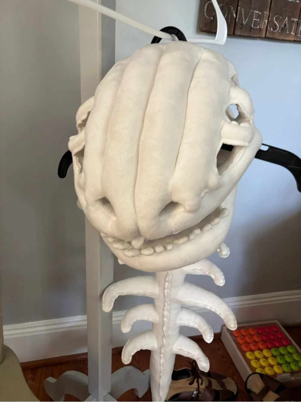 Toddler. 3 D  Plush  Dino White Skeleton